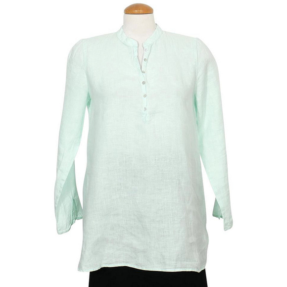 COPY - Green Organic Handkerchief Linen Mandarin …